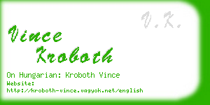 vince kroboth business card